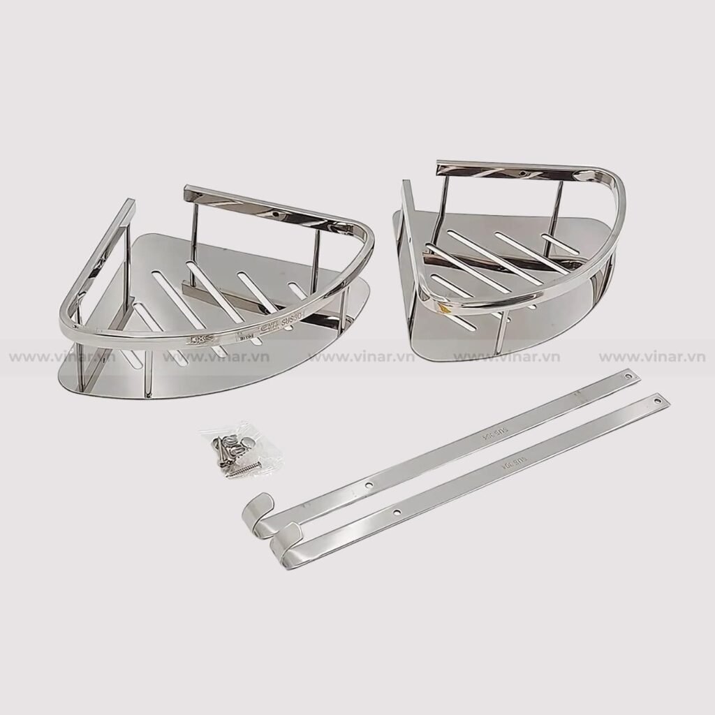 Kệ Góc Inox 2 Tầng 304 KG28 (25x25cm)